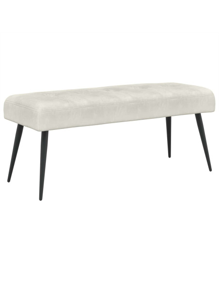 Panchina con bottoni imbottiti Crema 110 x 40 x 46 cm Velluto