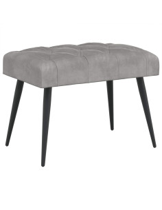 Panchina con bottoni imbottiti Grigio Chiaro 60 x 40 x 45 cm