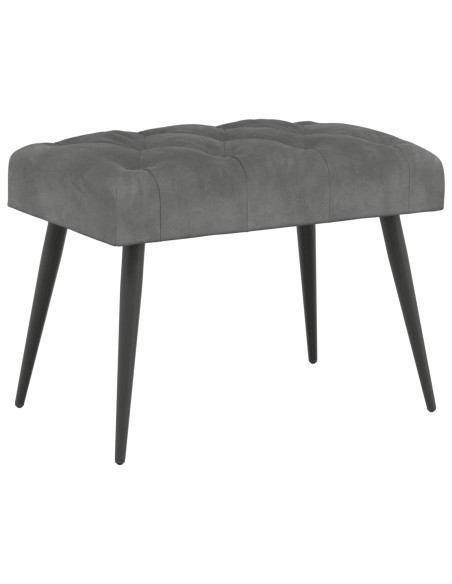 Panchina con bottoni imbottiti Grigio Scuro 60 x 40 x 45 cm