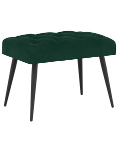 Panchina con bottoni imbottiti Verde Scuro 60 x 40 x 45 cm