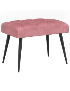 Panchina con bottoni imbottiti Rosa 60 x 40 x 45 cm Velluto