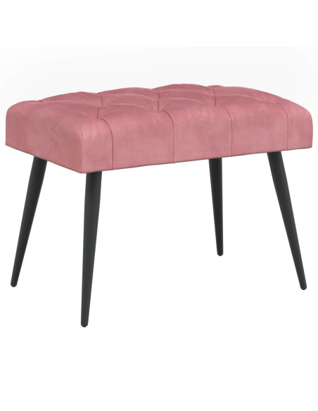 Panchina con bottoni imbottiti Rosa 60 x 40 x 45 cm Velluto