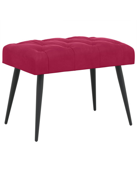 Panchina con bottoni imbottiti Rosso Vino 60 x 40 x 45 cm