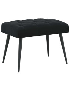 Panchina con bottoni imbottiti Nero 60 x 40 x 45 cm Velluto