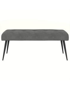 Panchina con bottoni imbottiti Grigio Scuro 110 x 40 x 46 cm 2