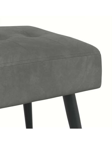 Panchina con bottoni imbottiti Grigio Scuro 110 x 40 x 46 cm