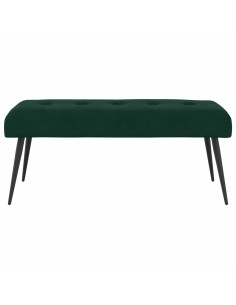 Panchina con bottoni imbottiti Verde Scuro 110 x 40 x 46 cm 2