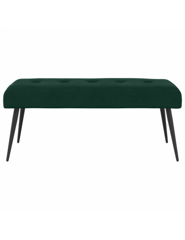 Panchina con bottoni imbottiti Verde Scuro 110 x 40 x 46 cm