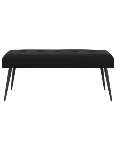 Panchina con bottoni imbottiti Nero 110 x 40 x 46 cm Velluto 2