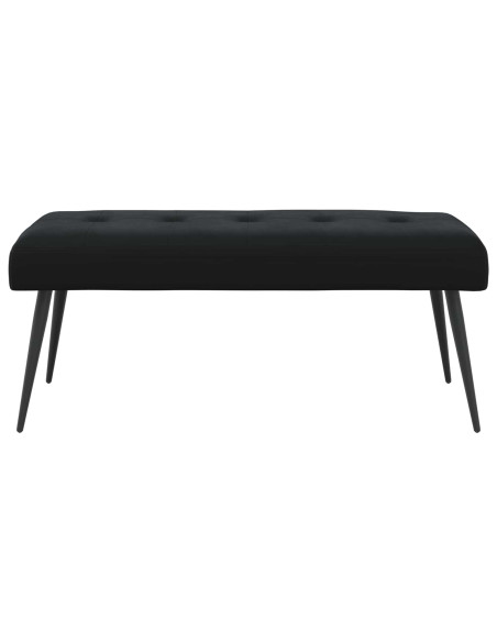 Panchina con bottoni imbottiti Nero 110 x 40 x 46 cm Velluto