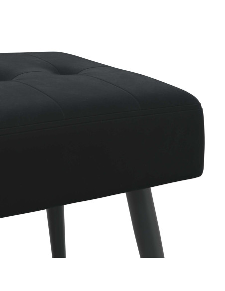 Panchina con bottoni imbottiti Nero 110 x 40 x 46 cm Velluto