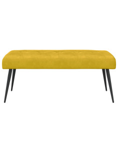 Panchina con bottoni imbottiti Giallo 110 x 40 x 46 cm Velluto 2