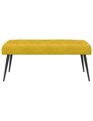 Panchina con bottoni imbottiti Giallo 110 x 40 x 46 cm Velluto