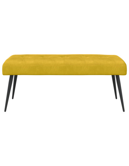 Panchina con bottoni imbottiti Giallo 110 x 40 x 46 cm Velluto