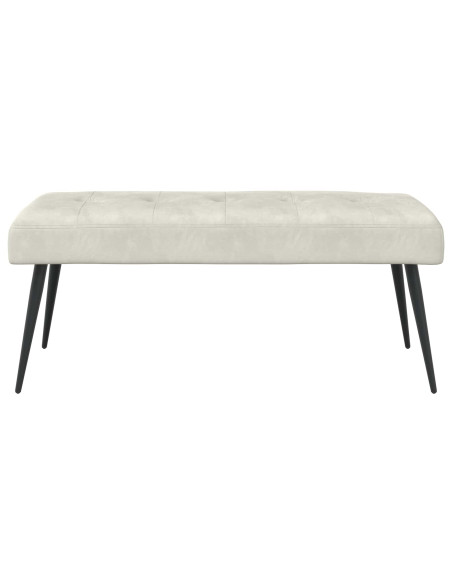 Panchina con bottoni imbottiti Crema 110 x 40 x 46 cm Velluto