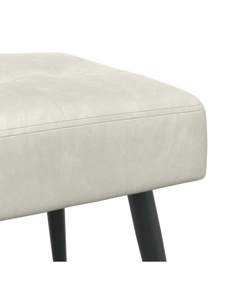 Panchina con bottoni imbottiti Crema 110 x 40 x 46 cm Velluto