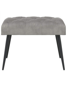 Panchina con bottoni imbottiti Grigio Chiaro 60 x 40 x 45 cm 2