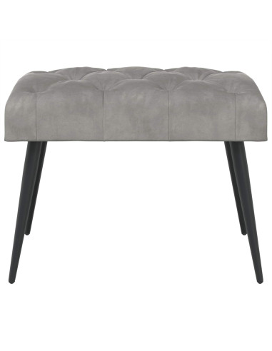 Panchina con bottoni imbottiti Grigio Chiaro 60 x 40 x 45 cm