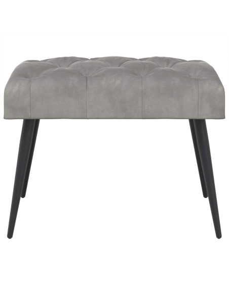 Panchina con bottoni imbottiti Grigio Chiaro 60 x 40 x 45 cm