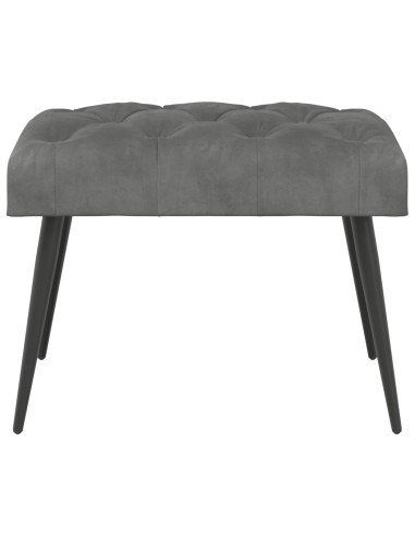 Panchina con bottoni imbottiti Grigio Scuro 60 x 40 x 45 cm