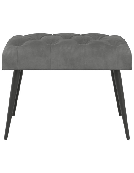 Panchina con bottoni imbottiti Grigio Scuro 60 x 40 x 45 cm