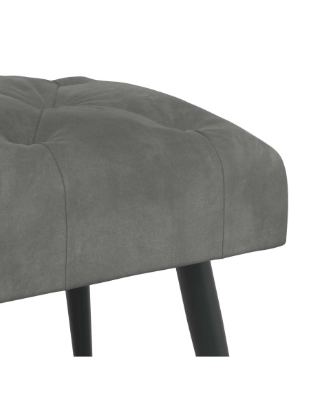 Panchina con bottoni imbottiti Grigio Scuro 60 x 40 x 45 cm