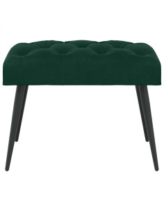 Panchina con bottoni imbottiti Verde Scuro 60 x 40 x 45 cm 2