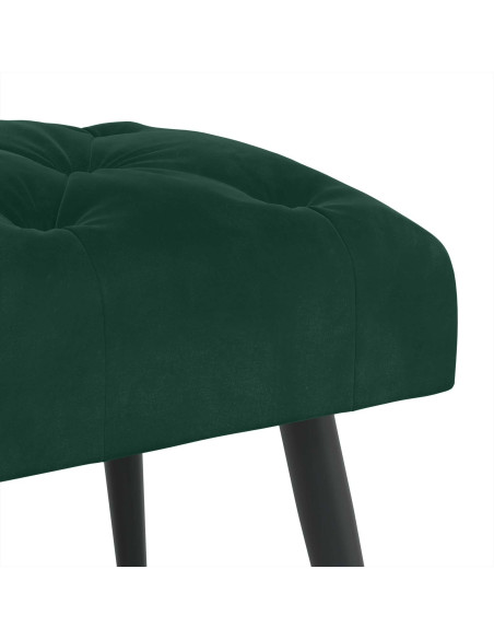 Panchina con bottoni imbottiti Verde Scuro 60 x 40 x 45 cm