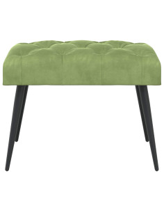 Panchina con bottoni imbottiti Verde chiaro 60 x 40 x 45 cm 2