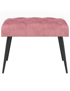 Panchina con bottoni imbottiti Rosa 60 x 40 x 45 cm Velluto 2