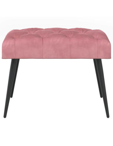 Panchina con bottoni imbottiti Rosa 60 x 40 x 45 cm Velluto