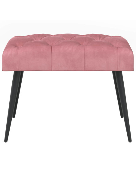 Panchina con bottoni imbottiti Rosa 60 x 40 x 45 cm Velluto