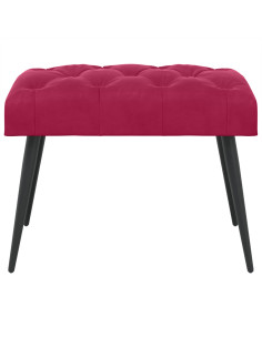 Panchina con bottoni imbottiti Rosso Vino 60 x 40 x 45 cm 2