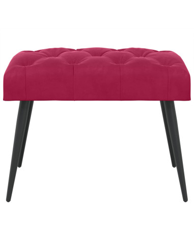 Panchina con bottoni imbottiti Rosso Vino 60 x 40 x 45 cm