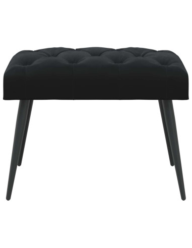 Panchina con bottoni imbottiti Nero 60 x 40 x 45 cm Velluto
