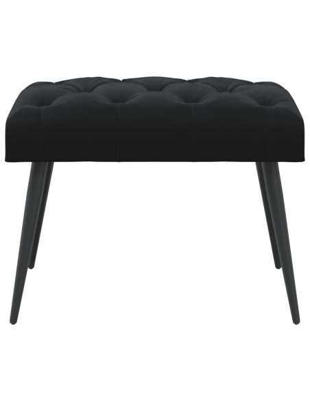 Panchina con bottoni imbottiti Nero 60 x 40 x 45 cm Velluto