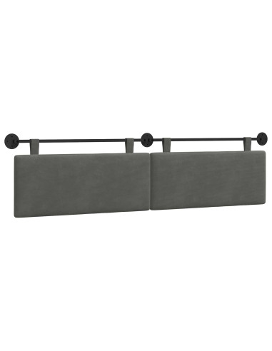Testata appesa Grigio scuro 210 x 55 x 5 cm Tessuto in Cords