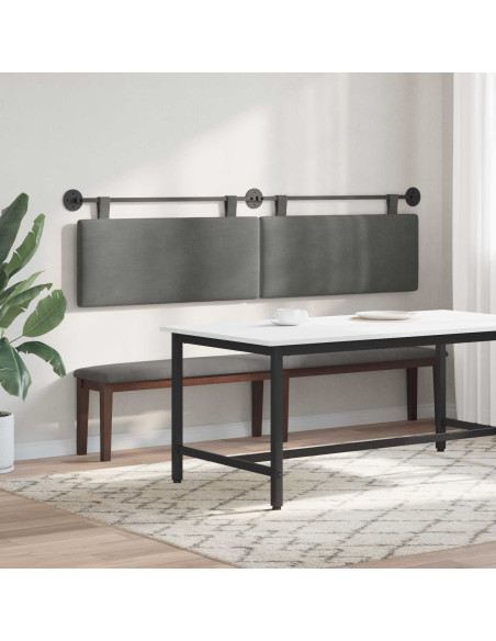 Testata appesa Grigio scuro 210 x 55 x 5 cm Tessuto in Cords