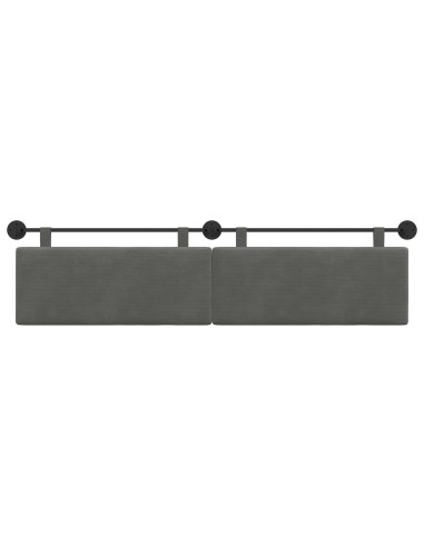 Testata appesa Grigio scuro 210 x 55 x 5 cm Tessuto in Cords