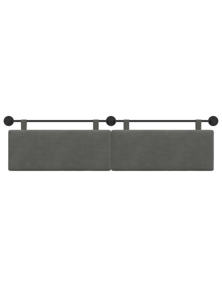 Testata appesa Grigio scuro 210 x 55 x 5 cm Tessuto in Cords