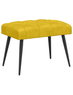 Panchina con bottoni imbottiti Giallo 60 x 40 x 45 cm Velluto
