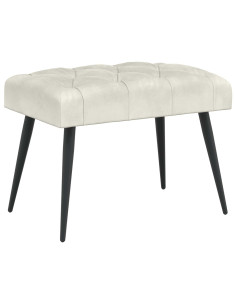 Panchina con bottoni imbottiti Crema 60 x 40 x 45 cm Velluto