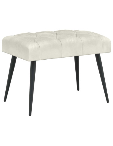 Panchina con bottoni imbottiti Crema 60 x 40 x 45 cm Velluto