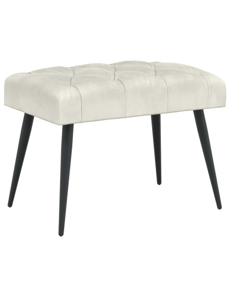 Panchina con bottoni imbottiti Crema 60 x 40 x 45 cm Velluto