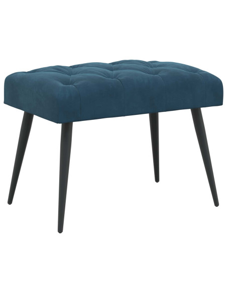 Panchina con bottoni imbottiti Blu 60 x 40 x 45 cm Velluto
