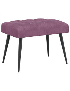 Panchina con bottoni imbottiti Viola 60 x 40 x 45 cm Velluto