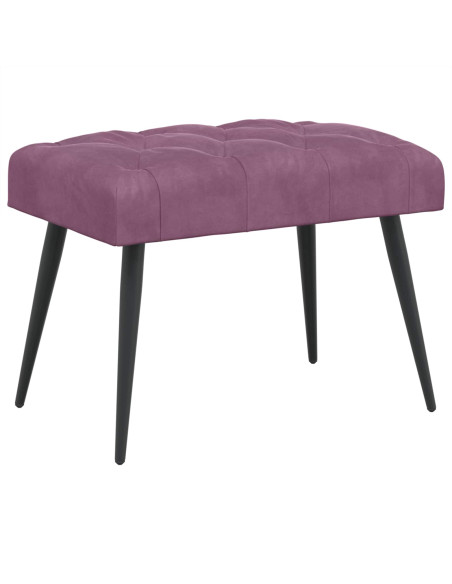 Panchina con bottoni imbottiti Viola 60 x 40 x 45 cm Velluto