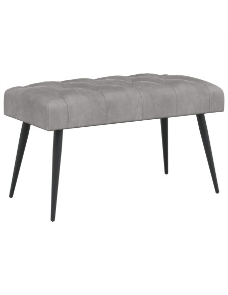 Panchina con bottoni imbottiti Grigio Chiaro 80 x 40 x 46 cm