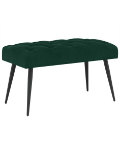 Panchina con bottoni imbottiti Verde Scuro 80 x 40 x 46 cm
