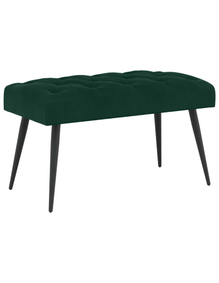 Panchina con bottoni imbottiti Verde Scuro 80 x 40 x 46 cm